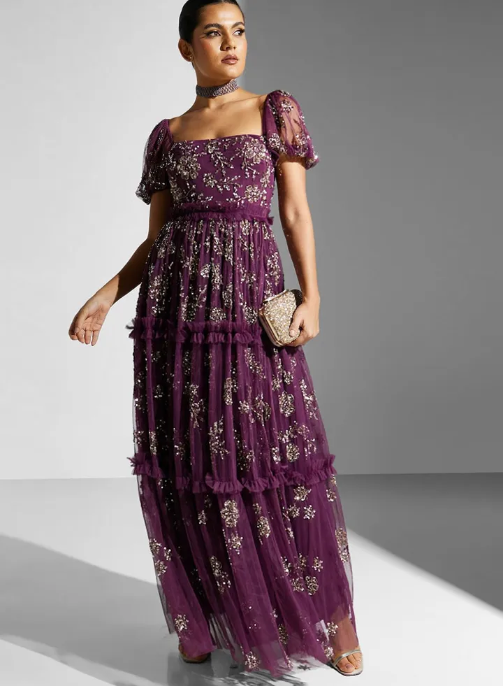 Floral Printed Ruffle Dress