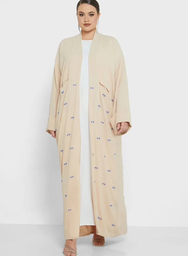Pocket Bead Detail Abaya