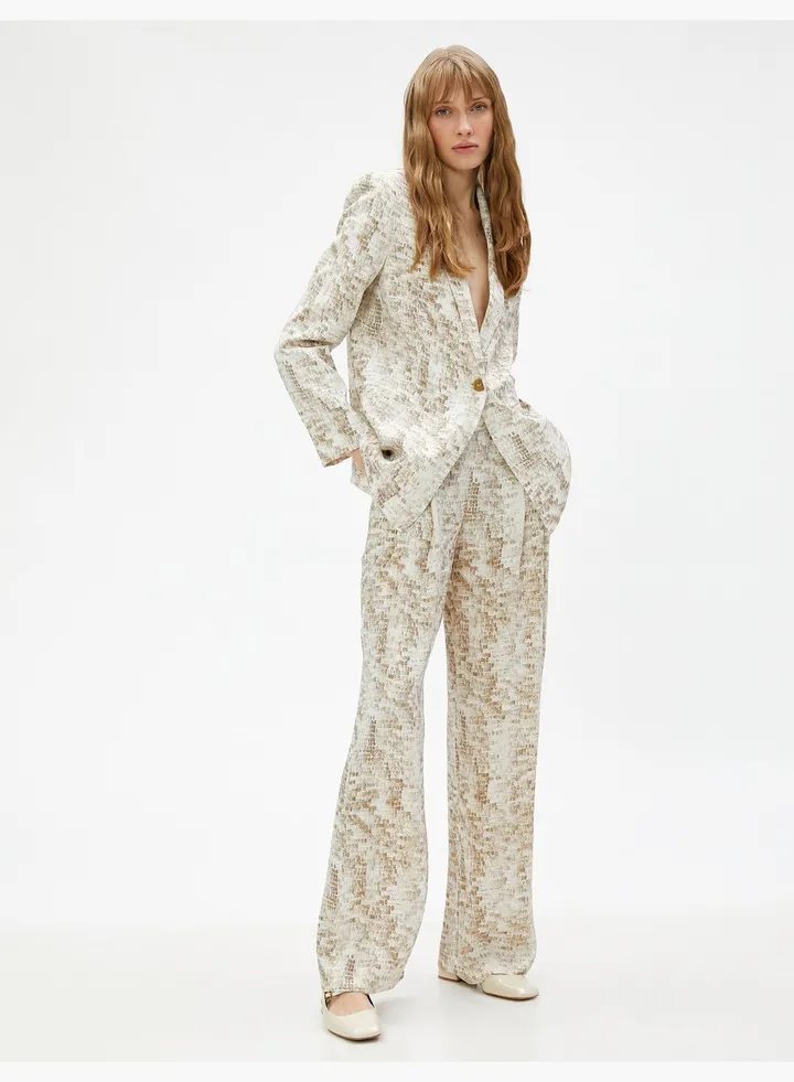 Wide Leg Pocket Detail Trousers