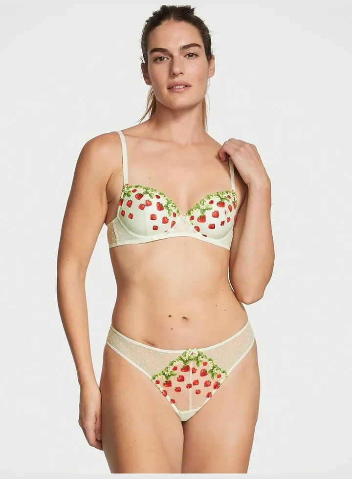 Strawberry Embroidery Thong Panty