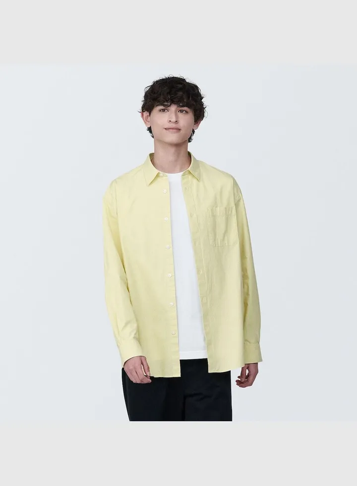 Washed Broadcloth Long Sleeve Shirt for Men