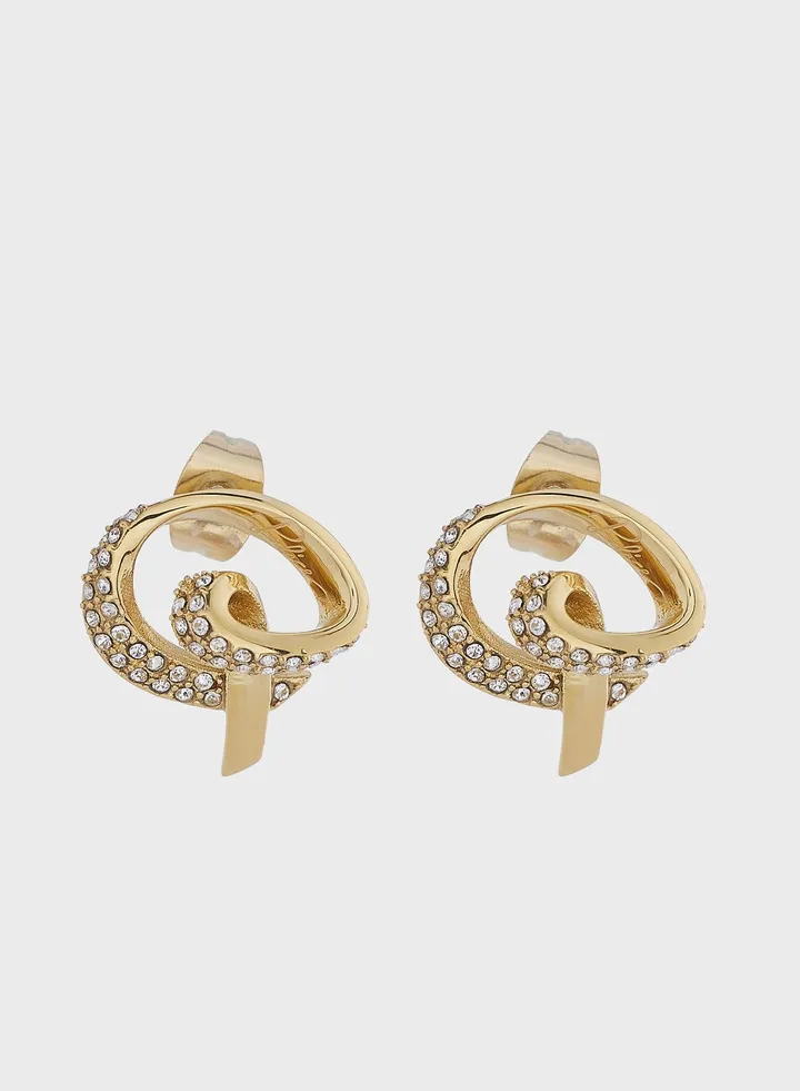 Steel Earrings With Crystals
