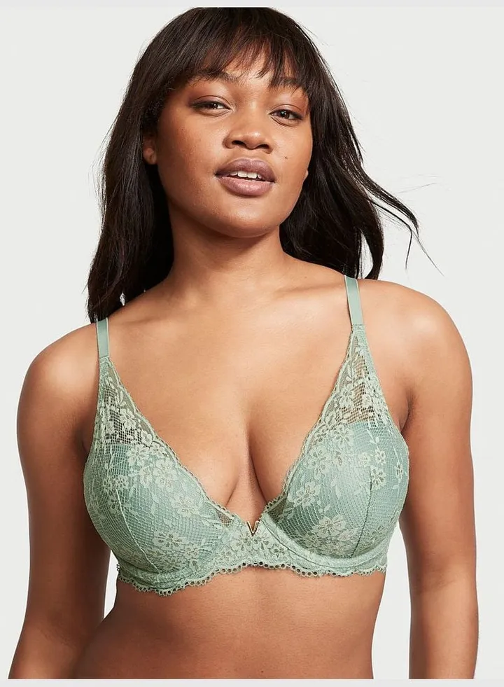 Lightly Lined Lace Plunge Bra