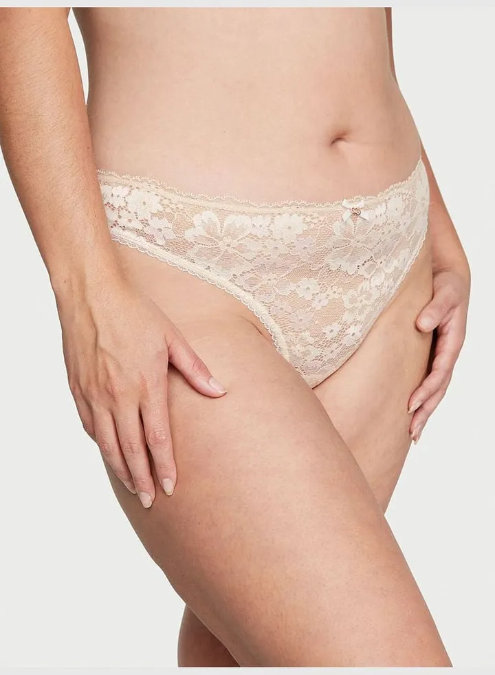 Lace-Front Thong Panty