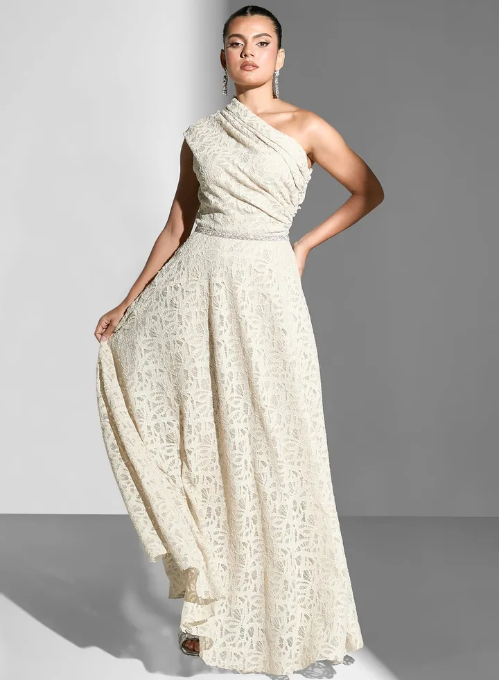 Laced One Shoulder Down