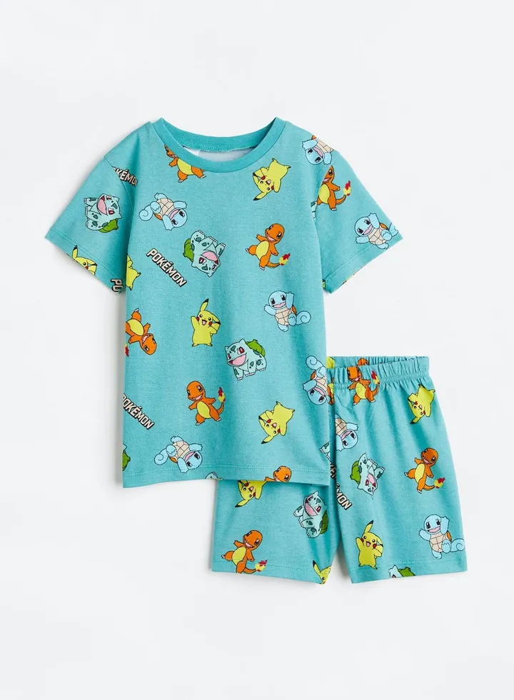 Kids Pokemon Print T-Shirt & Shorts Set