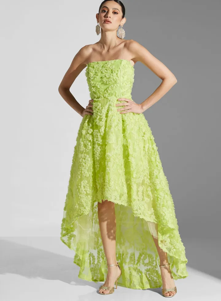 High Low Ruffle Detail Dress
