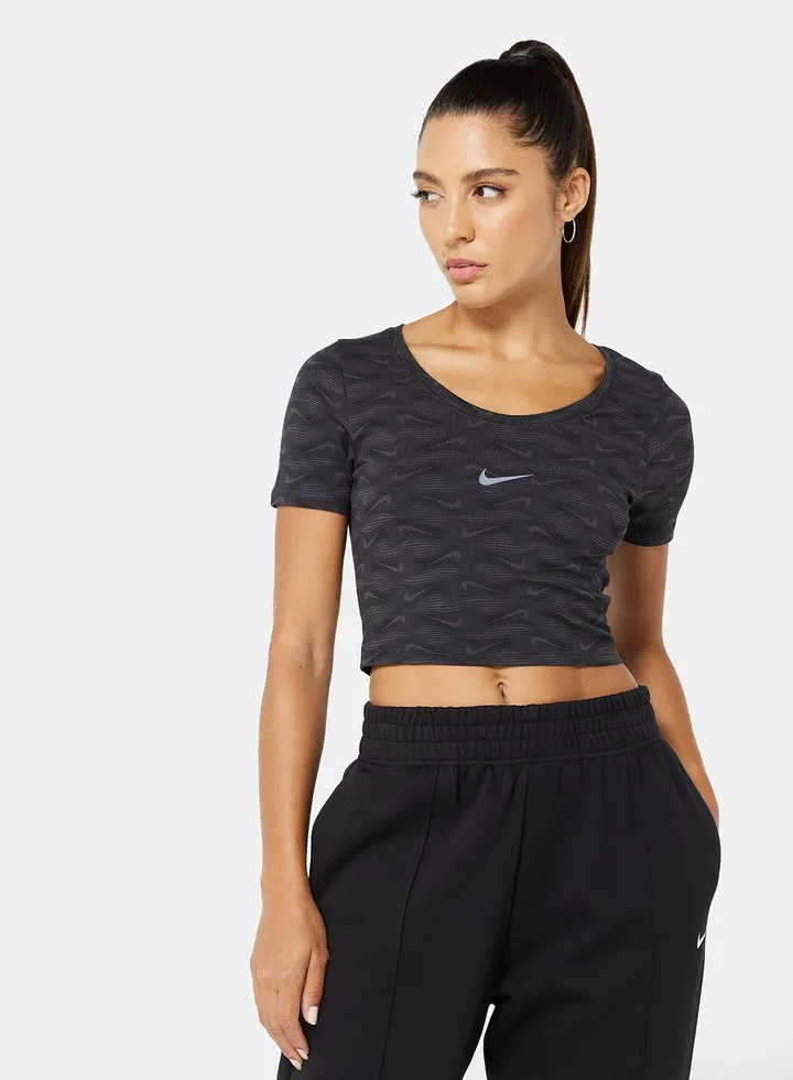 NSW All-Over Print Crop Top Black