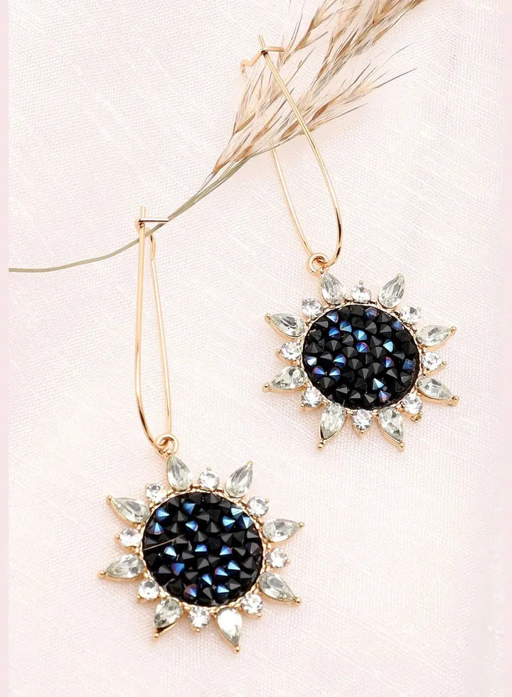 Gold Plated Party Designer Stone Drop Earring For Women