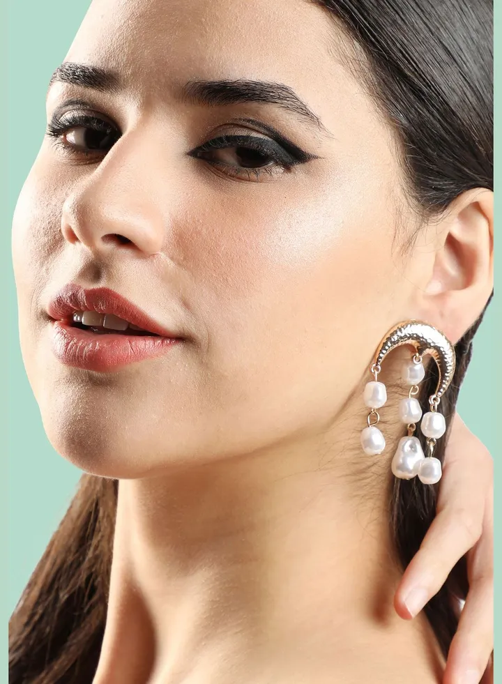 Gold Plated Party Designer Stone Drop Earring For Women