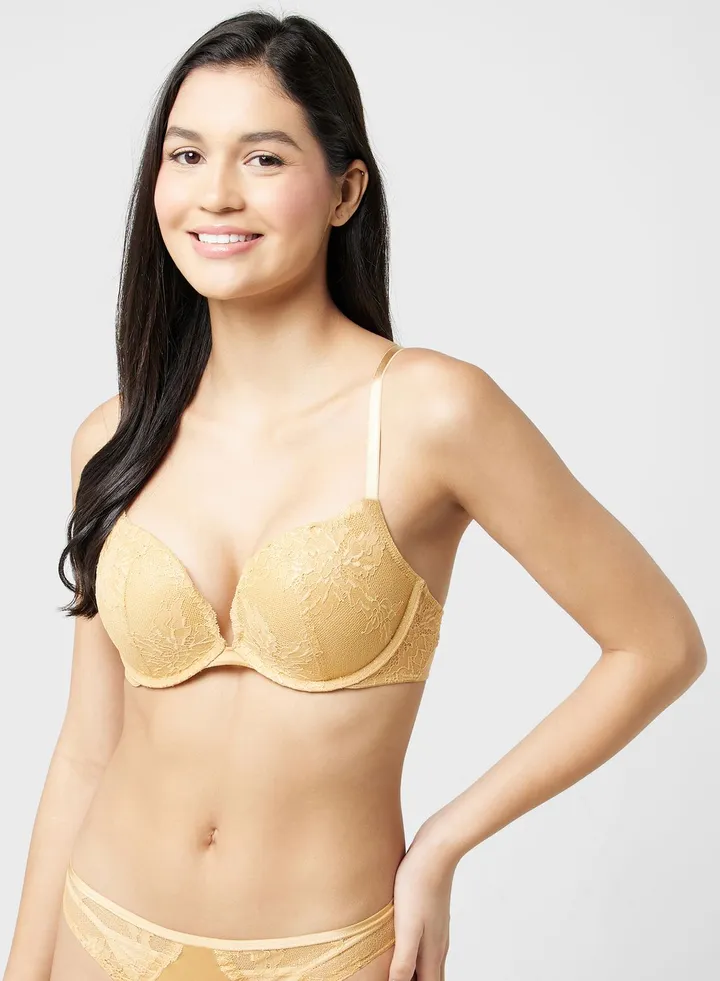 Lace Detail Plunge Neck Bra