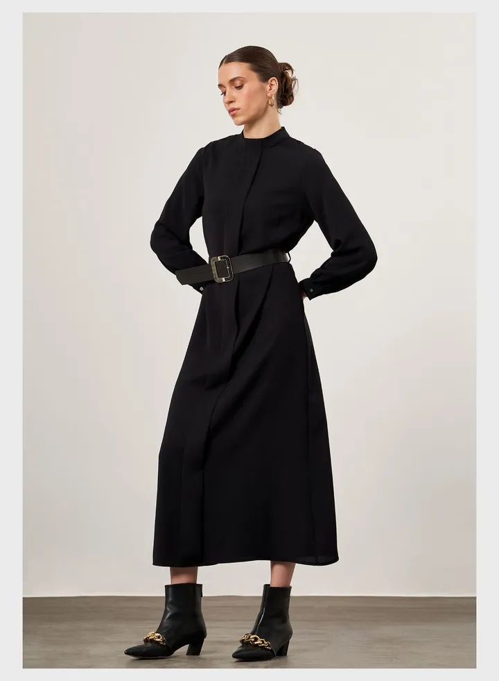 Belted Long Dress