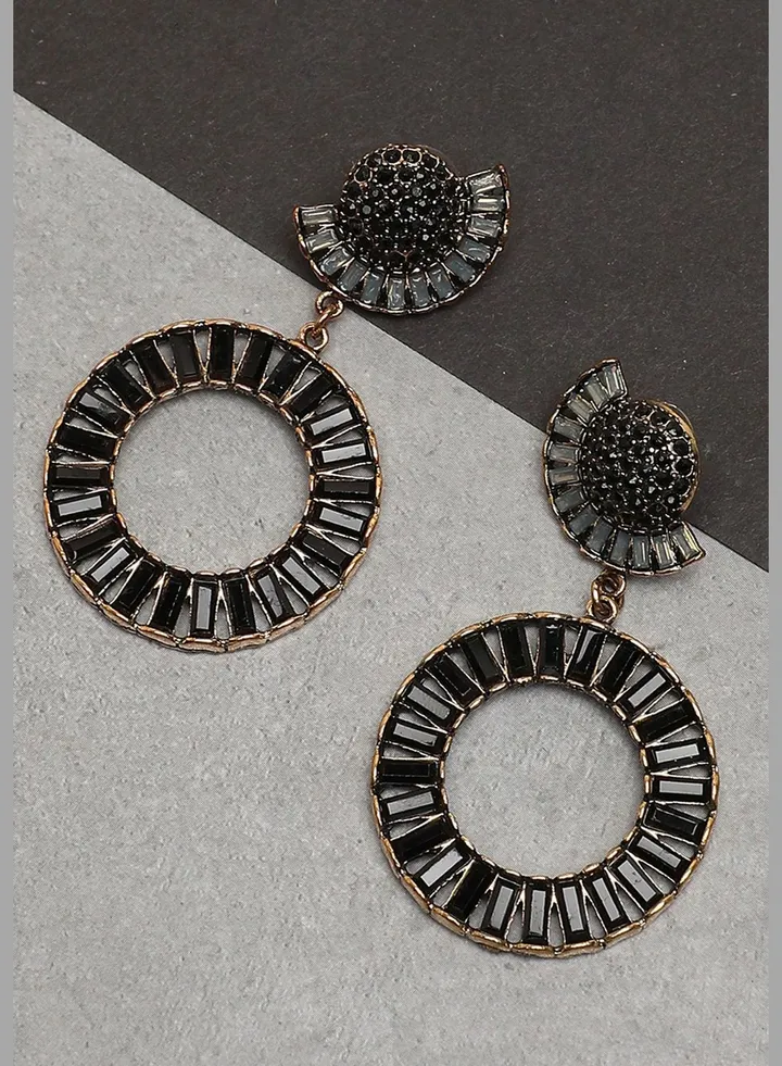 Gold Plated Party Designer Stone Drop Earring For Women