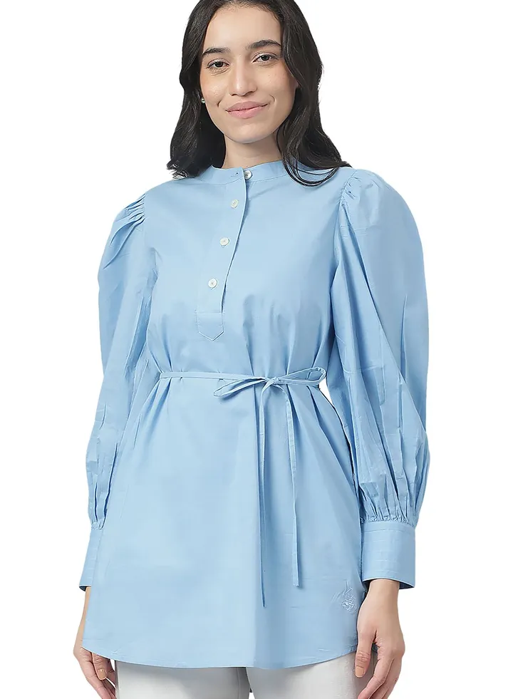 Belted Puff Sleeve Tunic