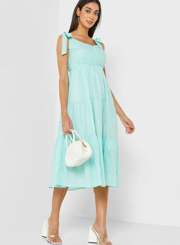 Tie Up Tiered Dress