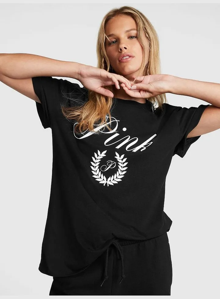 Oversized Short-Sleeve Campus T-Shirt