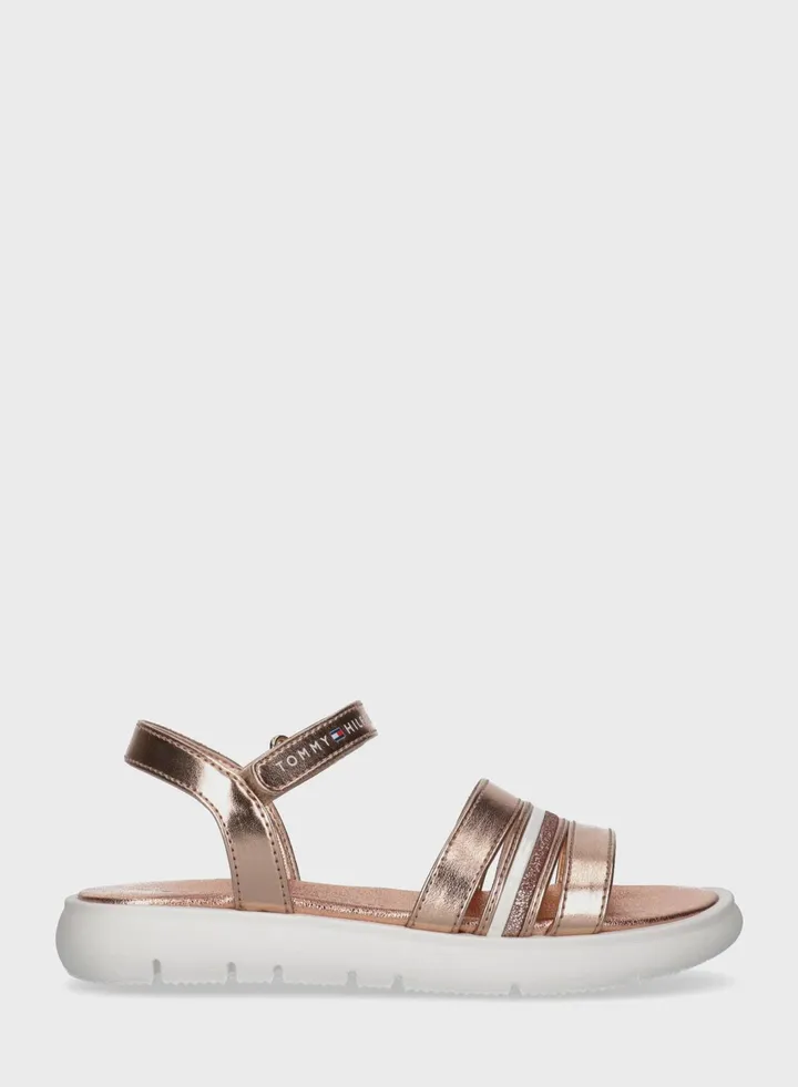 Kids Striped Velcro Sandals