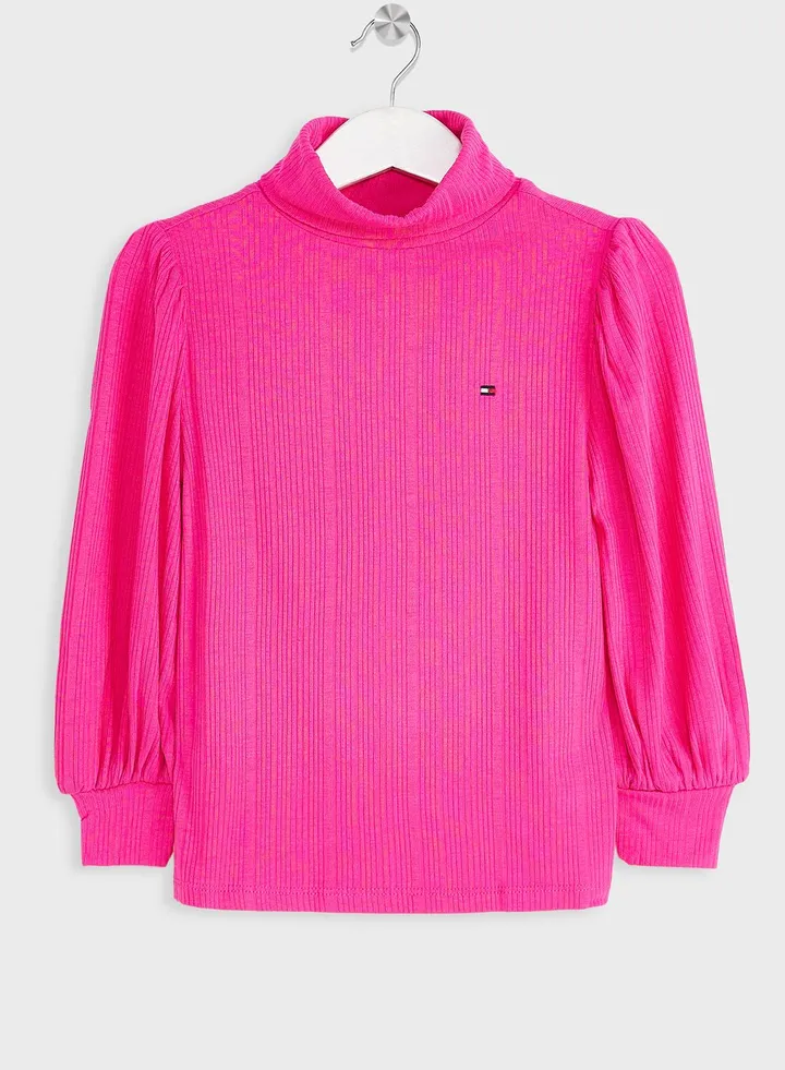 Youth Irregular Rib Knit Top