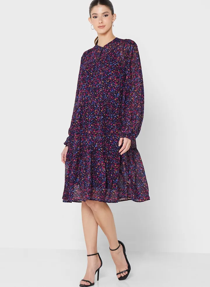 Floral Print Shirt Dress
