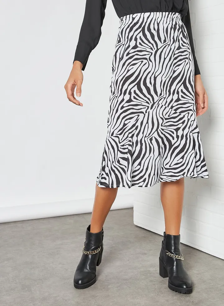 Zebra Print Skirt Multi