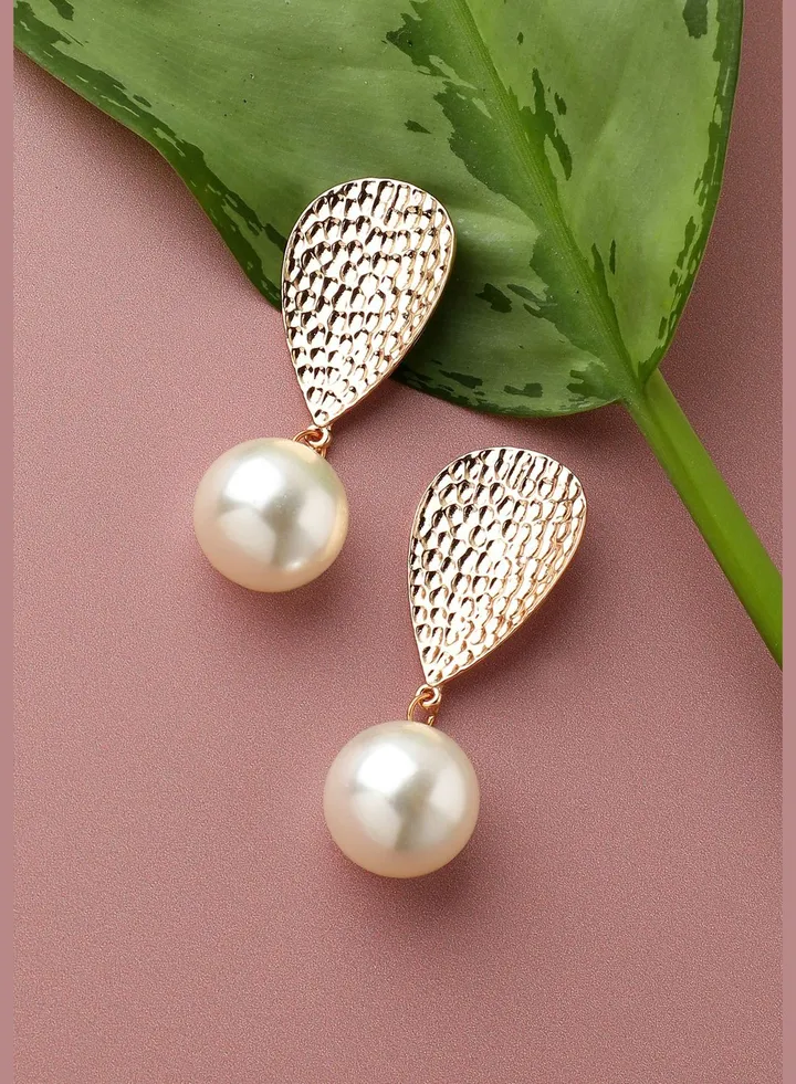 Gold Plated Party Designer Stone Drop Earring For Women
