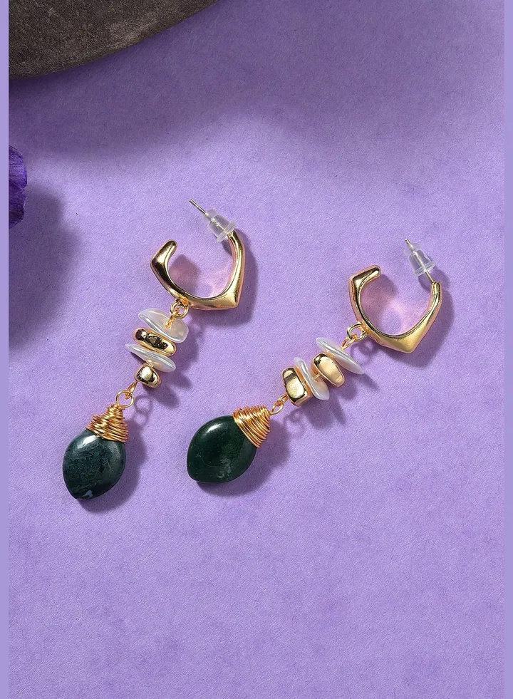 Gold Plated Pearl Beaded Drop Earring