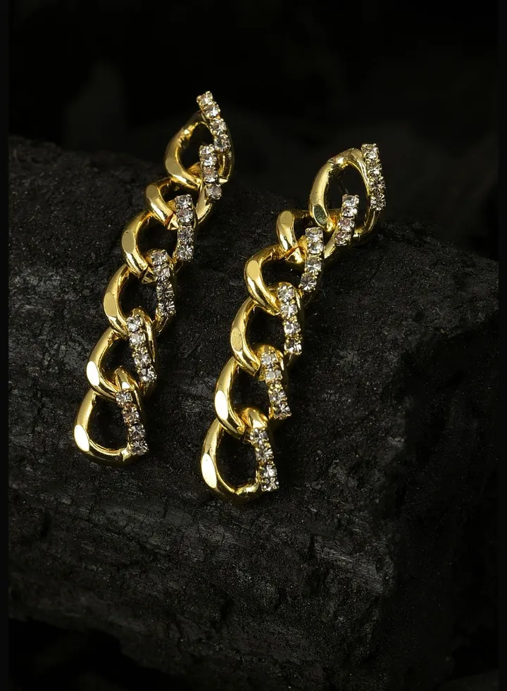 Gold Plated Stone Drop Earring