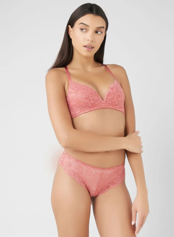 High Leg Lace Detail Brief