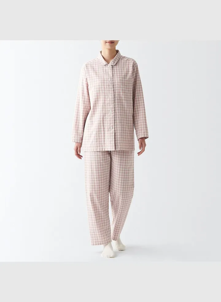 Side Seamless Double Gauze Long Sleeves Pajamas