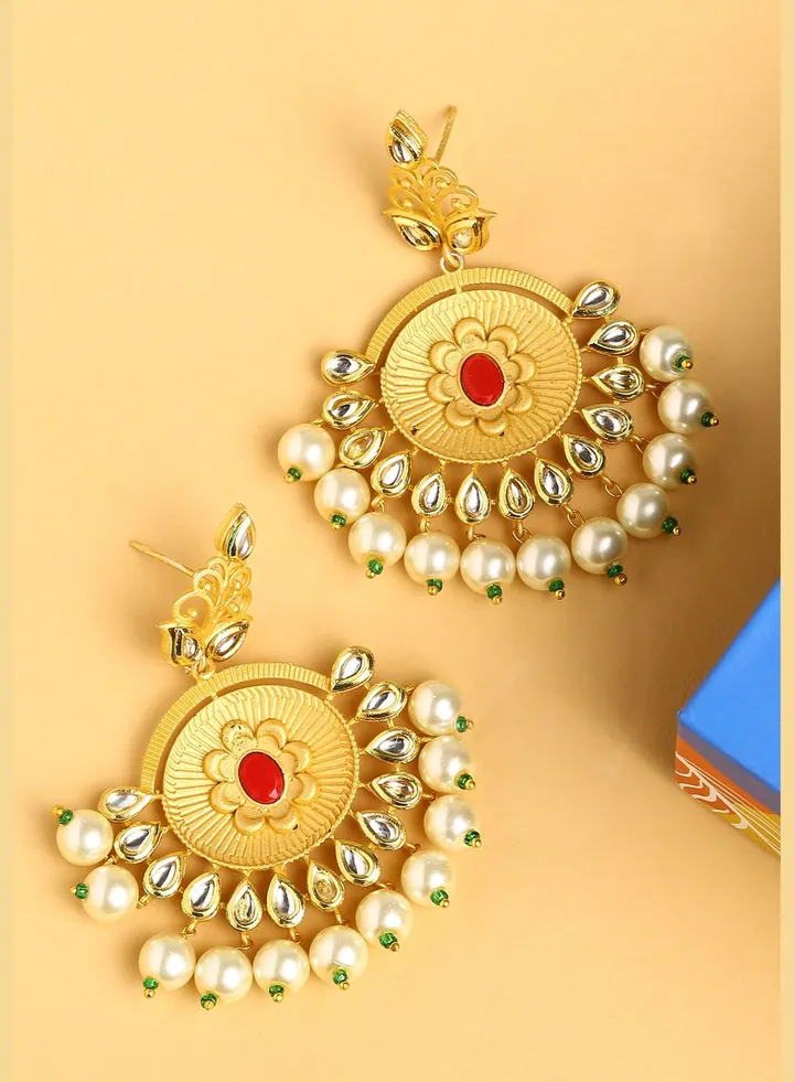 Crescent Shaped Plated Earrings