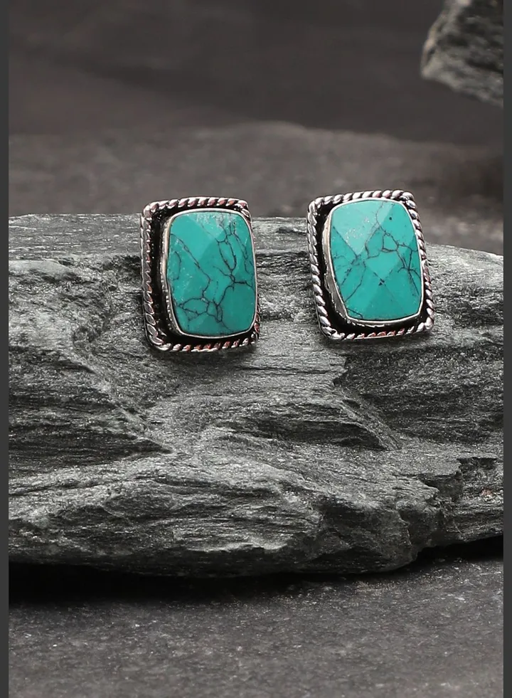 Silver Plated Designer Stone Stud
