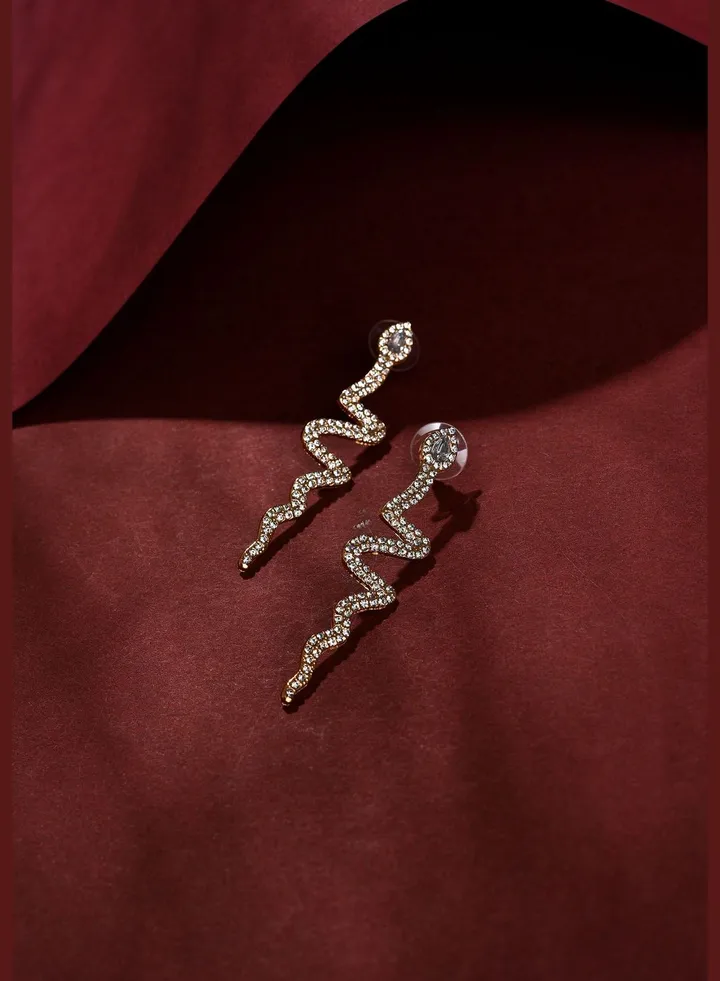 Silver Plated Designer Stone Drop Earring