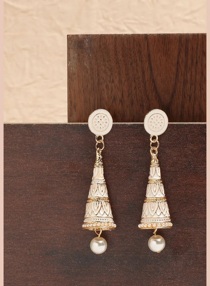 Gold Plated Designer Stone Drop Earring