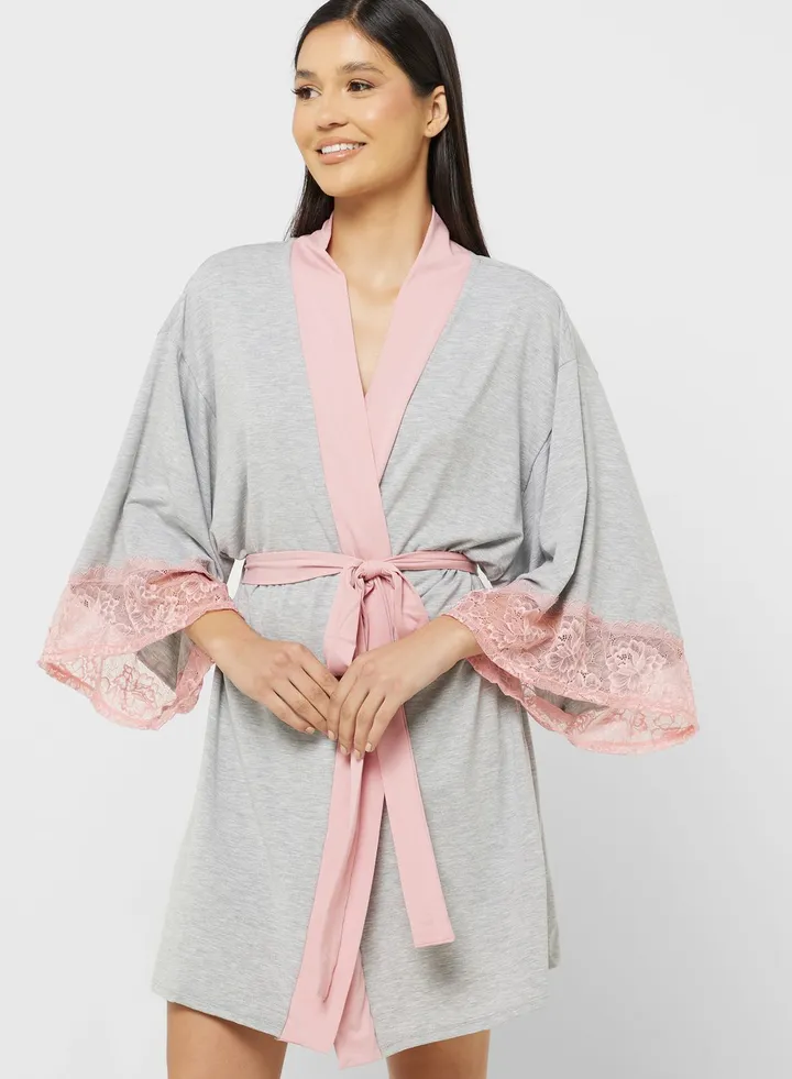 Tie Detail Kimono