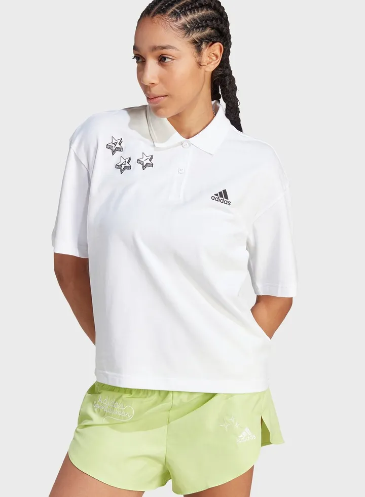 Scribble Embroidery Polo Shirt