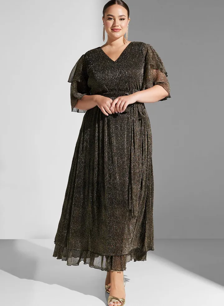 Flouncy Sleeve A-Line Dress