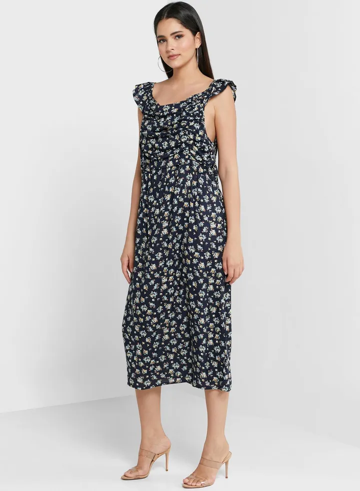 Off-Shoulder Ruched Front Dress