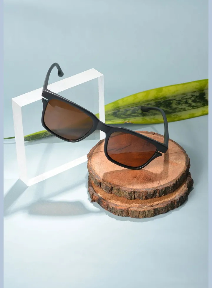 Women Brown Lens Black Butterfly Sunglasses