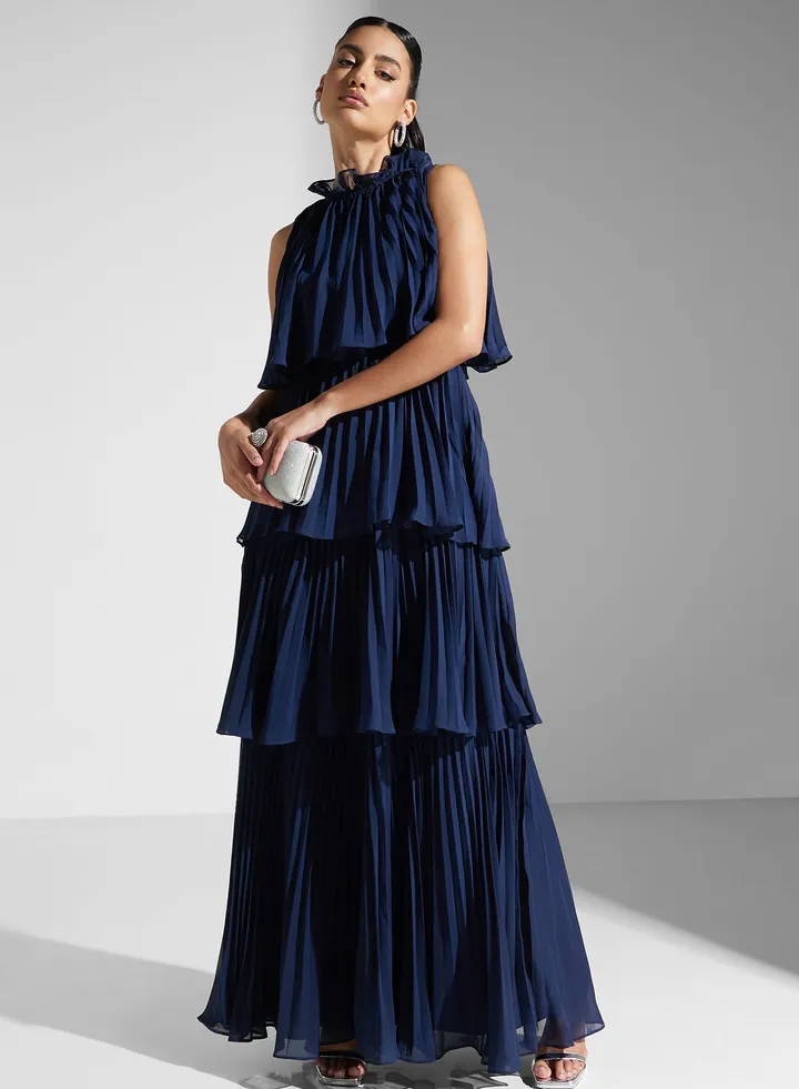 Crew Neck Tiered Dress