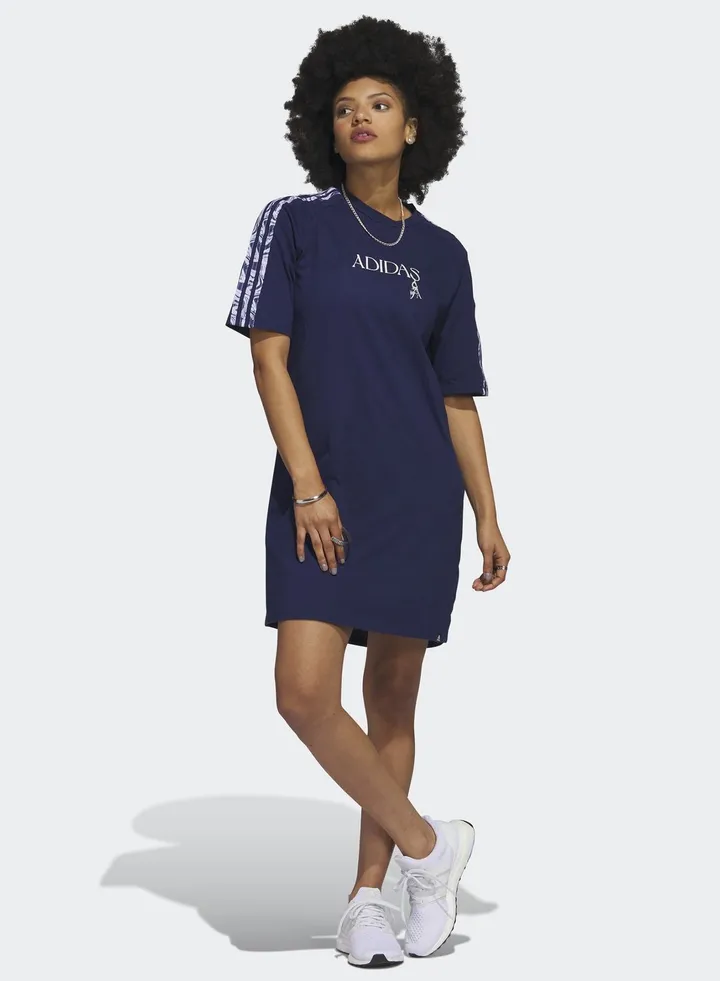 3 Stripe Luxe T-Shirt Dress