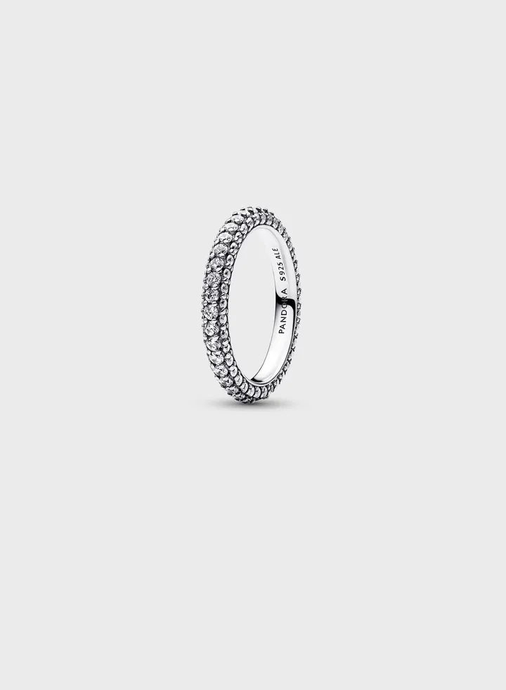 Sterling Silver Ring With Clear Cubic Zirconia