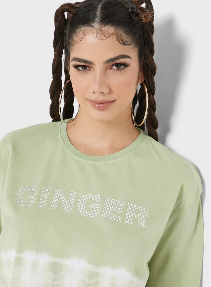 Crew Neck Logo Tie-Dye T-Shirt