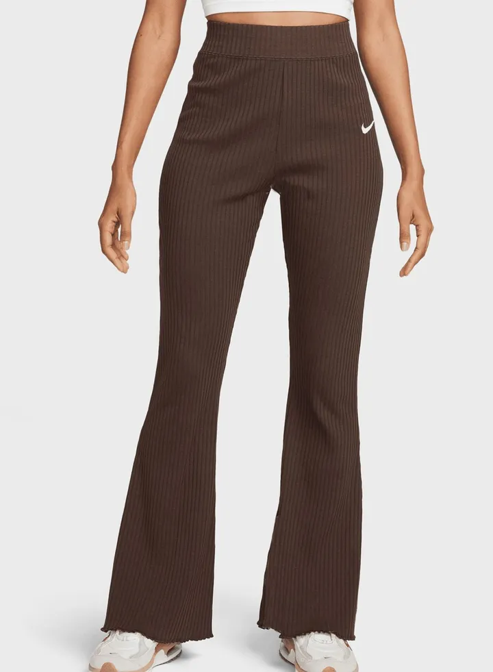 Nsw Ribbed Jersey Wide Leg Pants