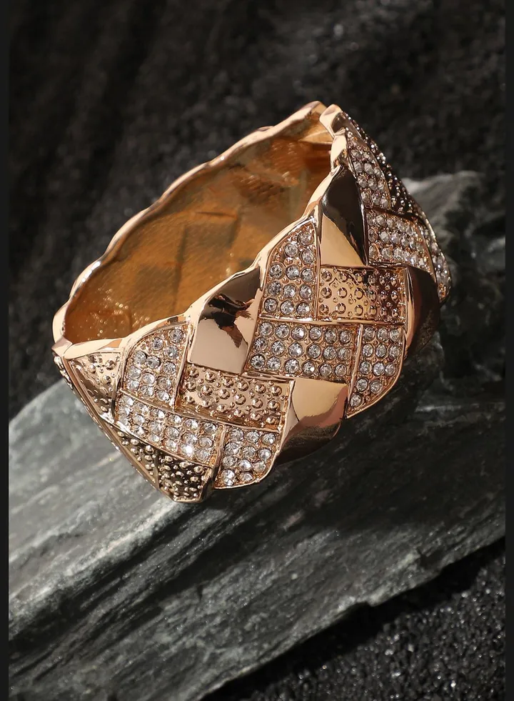 Gold Plated Designer Stone Party Wear Bracelet For Women