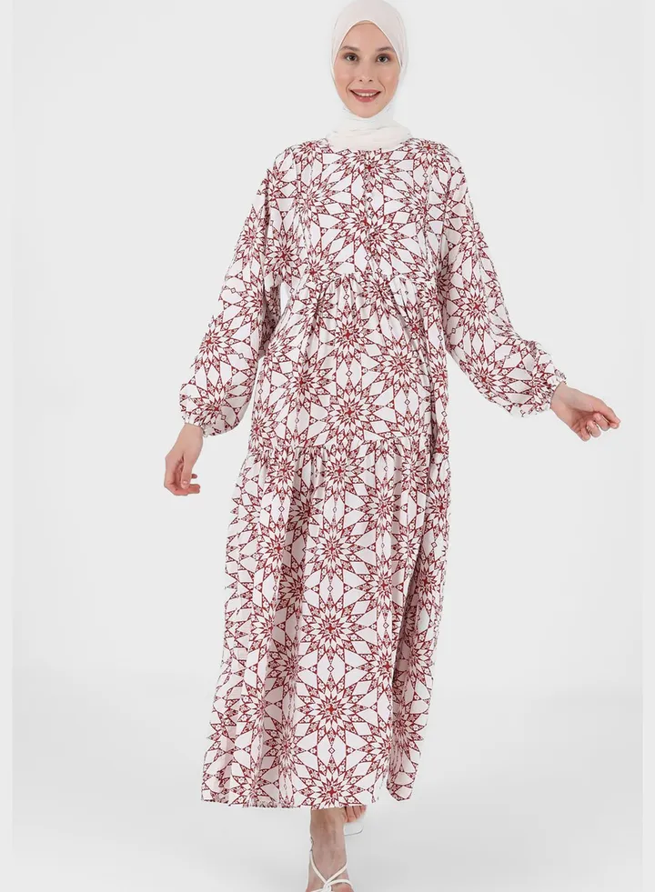 Tiered Printed Dress