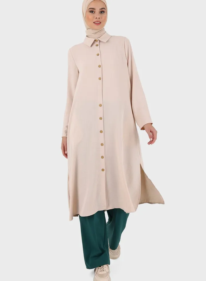 Polo Neck Pocket Detail Shirt Tunic