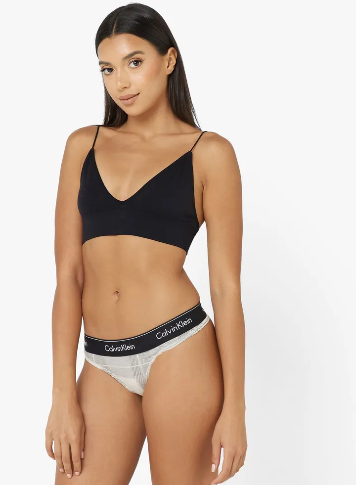 Contrast Waistband Thongs