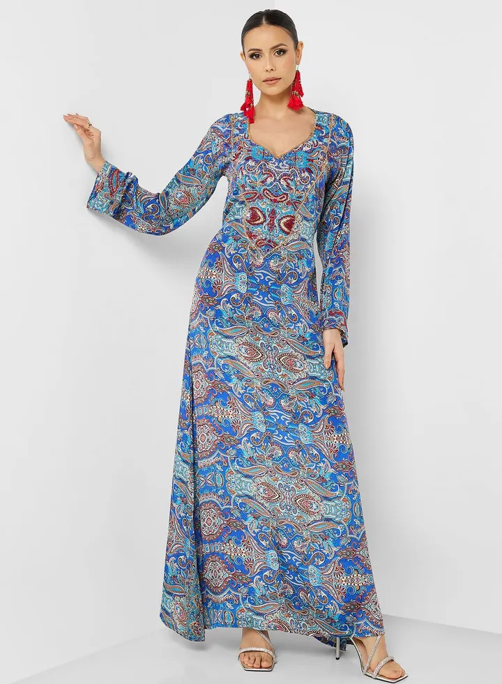Printed Crew Neck Jalabiya