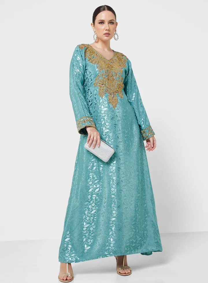 Embellished Side Slit Jalabiya