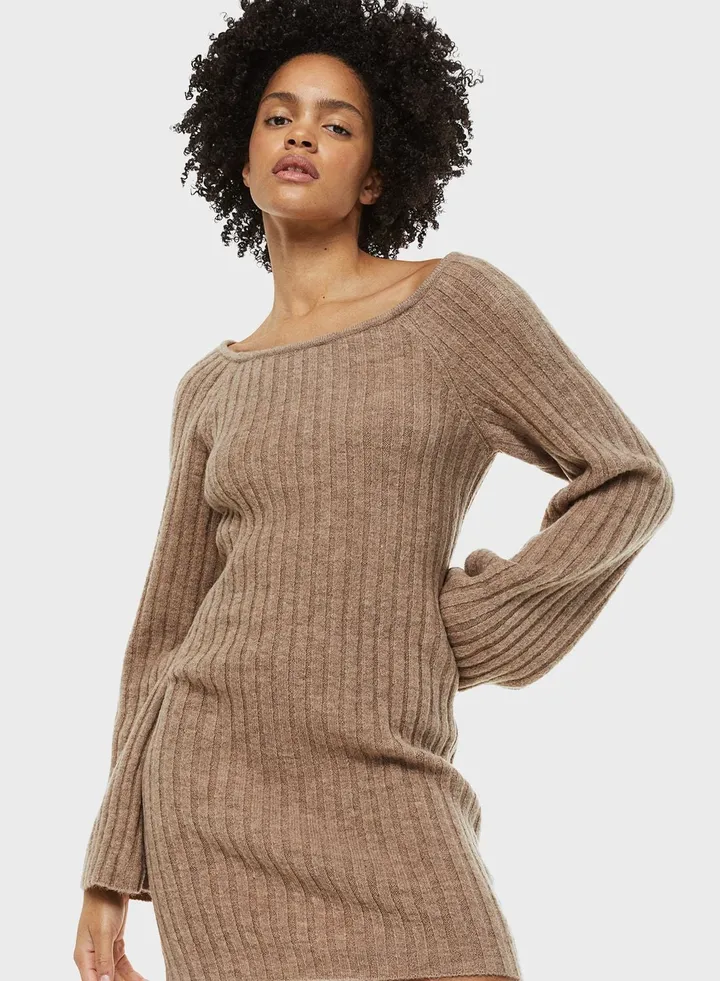 Ribbed Knitted Dress